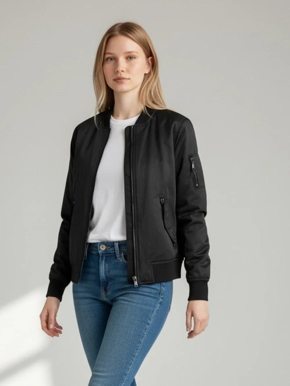 H&M Black Padded Bomber Jacket - Unisex
